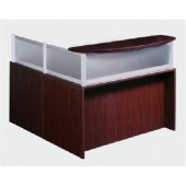 L-Shape Reception Desk with Frosted Glass